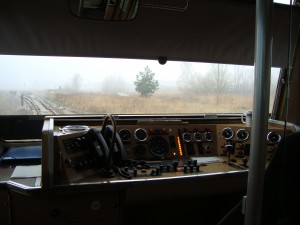 Blick vom Lokführerstand des Schienenbusses