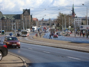 Straßenkreuzung (Brücke über die Oder)